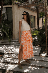 Jupe midi Burning Petals