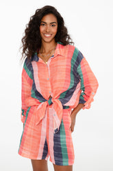 Lněná košile Tropický západ slunce