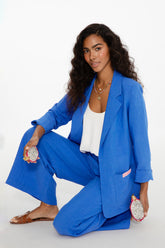 Blå Margarita hørjakke