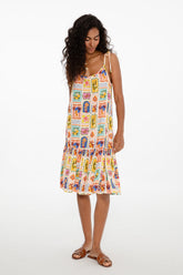 Tropické slavnostní šaty bez ramínek