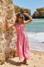 Rochie din in roz cald