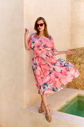 Midi-Kleid in Toskana-Rosé