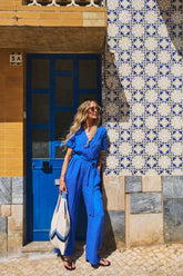 Blue Margarita linen jumpsuit