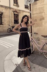 Abito midi in lino Midnight Kiss
