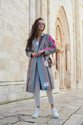 Hypnotic Soul Patchwork-Mantel mit klassischem Schnitt
