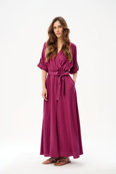 Soft Secret Long Tie-Front Dress