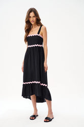 Midnight Kiss linen midi dress