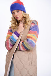 Dlouhá oboustranná vesta Toffee Maze