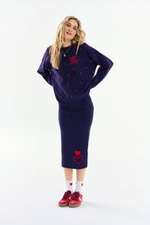Double Heart Knit Skirt