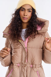 Davos kakaový růžový zimní kabát