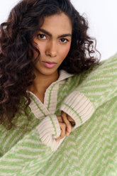 Fast-noch-stiller Polo-Pullover mit Mohair