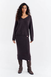 Espresso Bloom knitted skirt