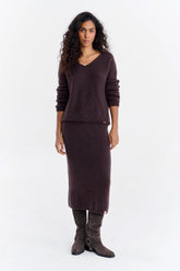 Espresso Bloom knitted skirt
