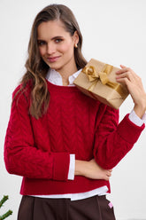 Wollpullover in Cranberry-Wein