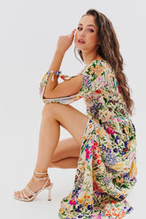 Insel-Hippie Maxikleid mit geteilten Ärmeln