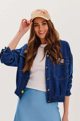 No Rules denim bomber jacket