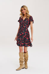 Sundown Lily mini-jurk