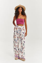 Wüstenblüte Leinenhose mit weitem Bein