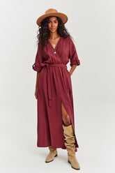 Rosefade long dress with binding