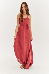 Driftwood langes Musselinkleid