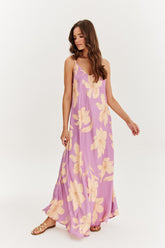 Lila del Sol schulterloses Maxikleid