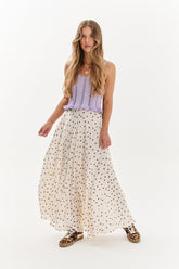 Langer Rock mit Punktmuster