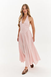 Rosafarbenes Feen-Midikleid