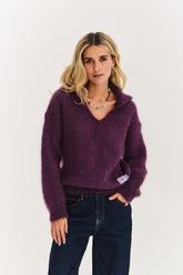 Suéter polo de mohair Vespera