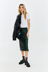 Emerald Glam sequin skirt