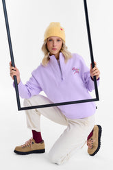 Half-zip sweatshirt with birds