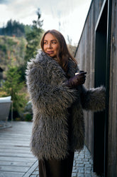 Shadow faux fur jacket