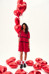 Robe mi-longue piment