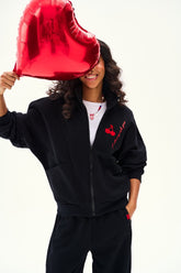 Sweat à capuche zippé Instants Cerise