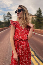 Wüstenblume Volant-Midikleid