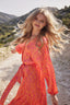 Magenta Sunset frill dress