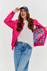 Pink Gravity gesteppte Bomberjacke