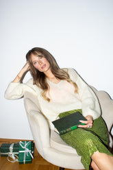 Elfenbeinfarbener Echo-Mohairpullover