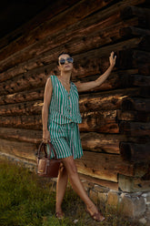 Pfefferminz-Leinenshorts