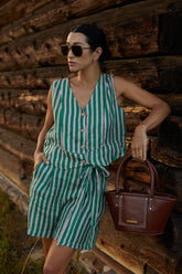 Pfefferminz-Leinenshorts