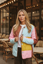 Pastel Harmony quilted jacket