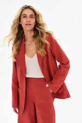 Spicy Sunset Linen Blazer