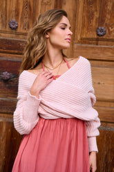 Chaqueta suéter multifuncional frambuesa glacial