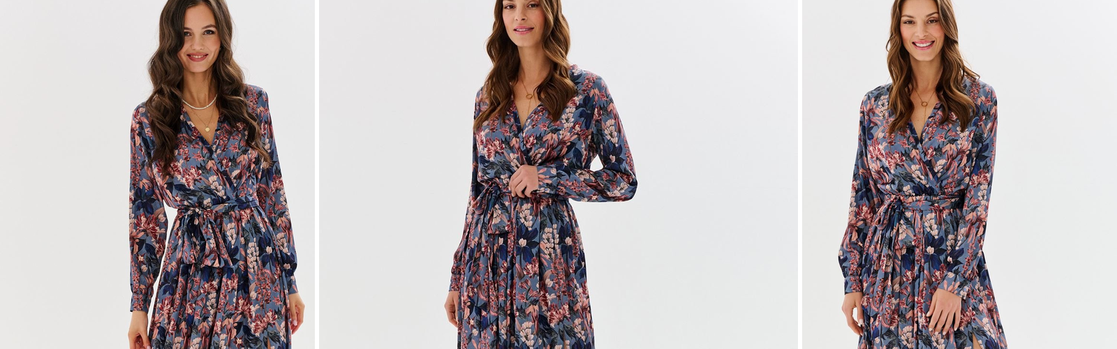 Woman in an A-line dress, a feminine look that highlights the waist.