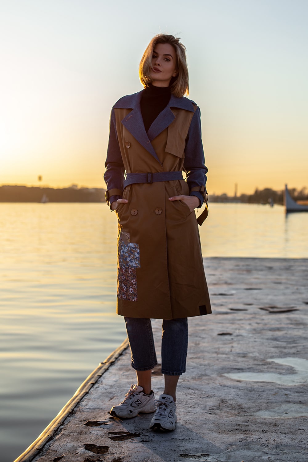 Blue Moon klassischer Trenchcoat