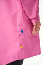 Gabardina larga rosa azúcar