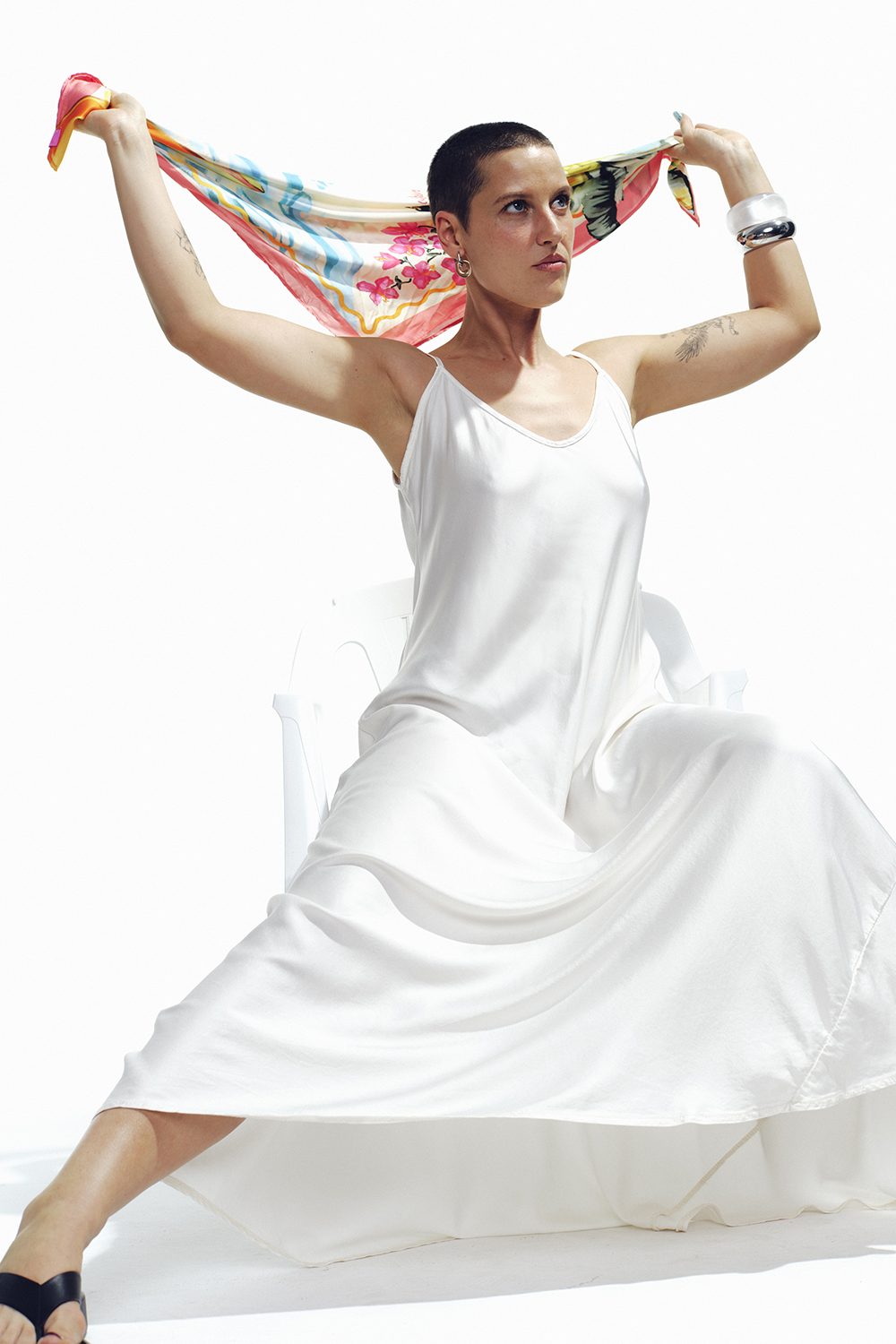 Liquid Cream Maxikleid mit Trägern