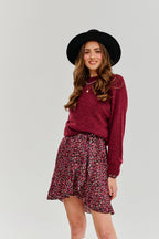 Burgundy Bliss Halber Rollkragenpullover