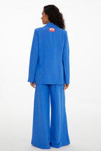 Pantaloni largi din in Blue Margarita