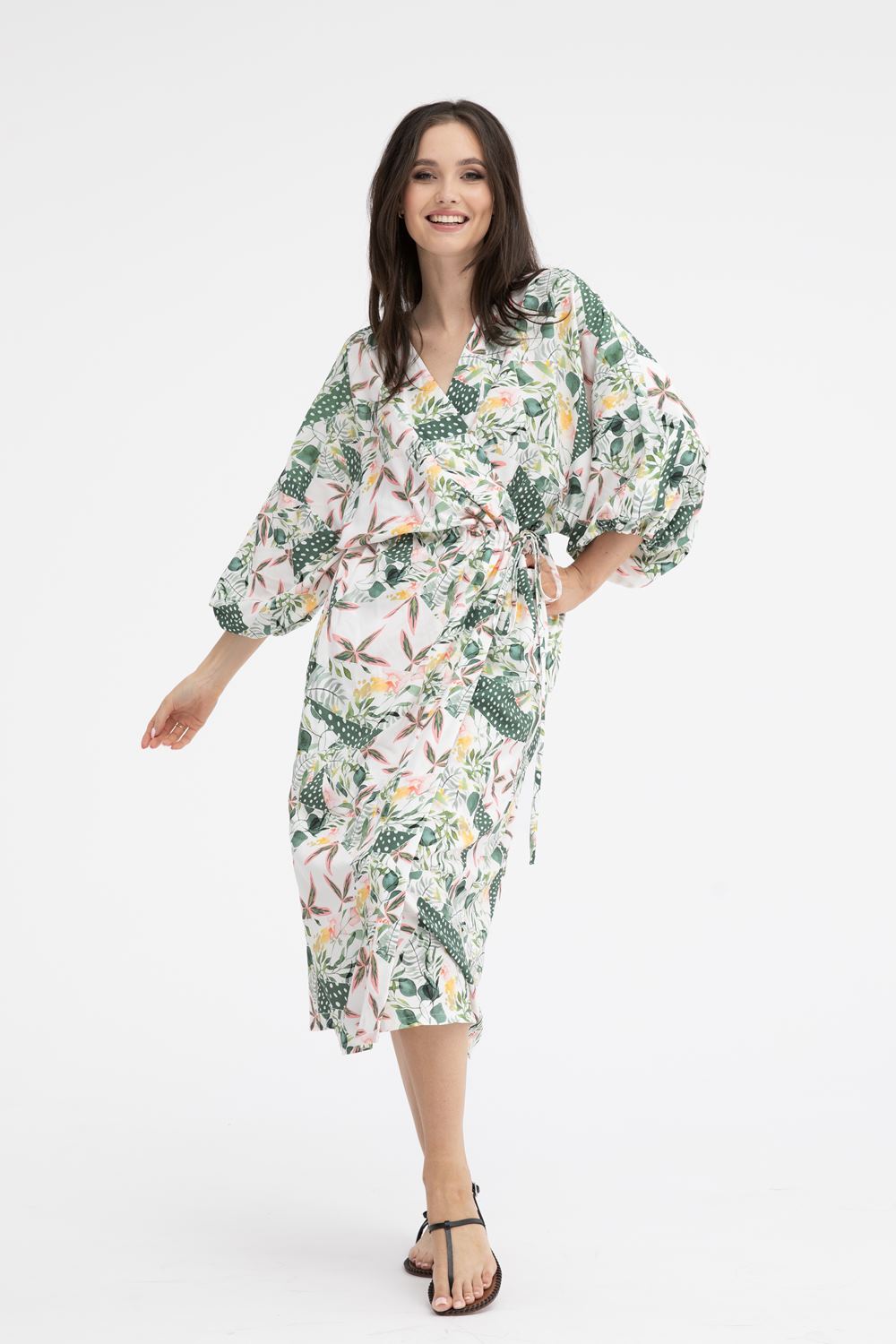 Palm Breeze kimono dress