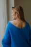 Blauer Mirage-Mohairpullover